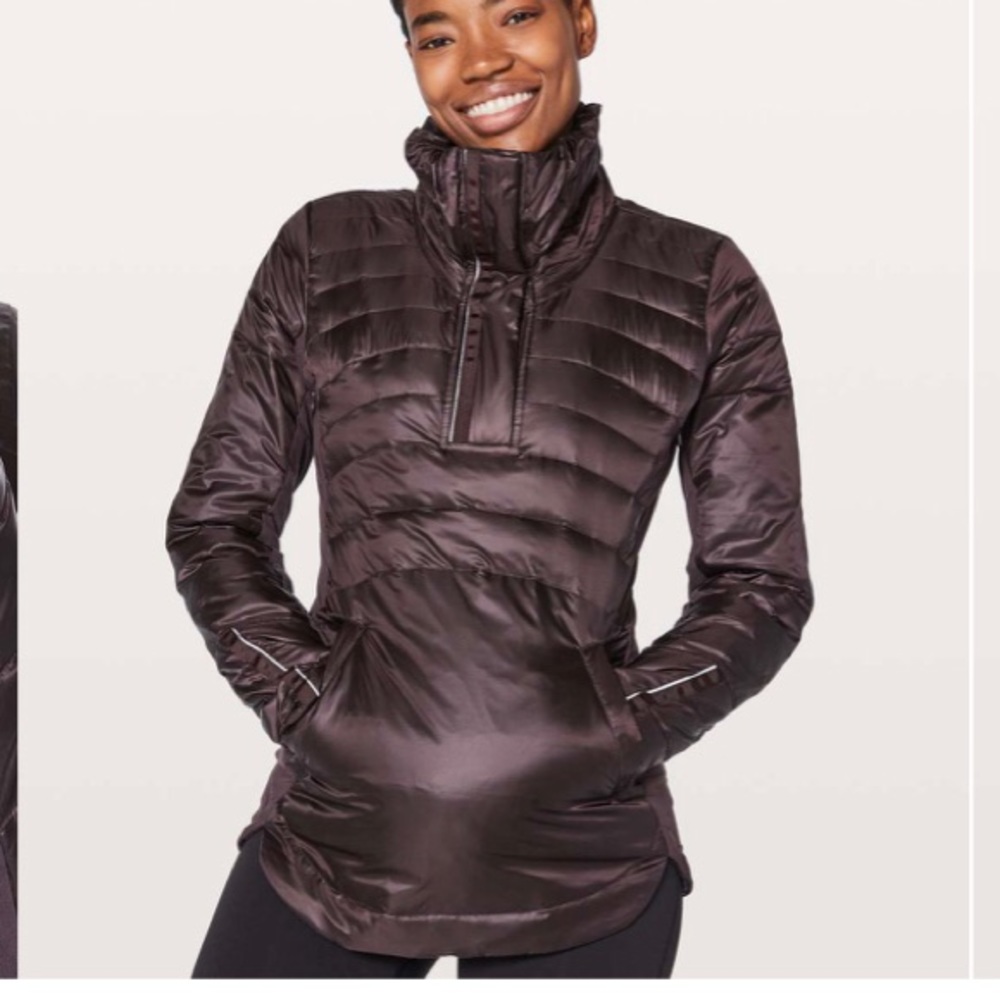 Lululemon Down For A Run Pullover II, Black Cherry, Size 6